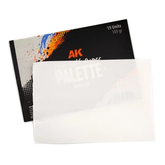 TEAR-OFF PAPER PALETTE 15 SHEETS - AK Interactive AK9558 TEAR-OFF PAPER PALETTE 15 SHEETS - AK Interactive AK9558