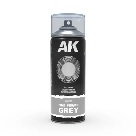 Fine Primer Grey - Spray 400ml (Includes 2 nozzles) - AK Interactiv... Fine Primer Grey - Spray 400ml (Includes 2 nozzles) - AK Interactiv...