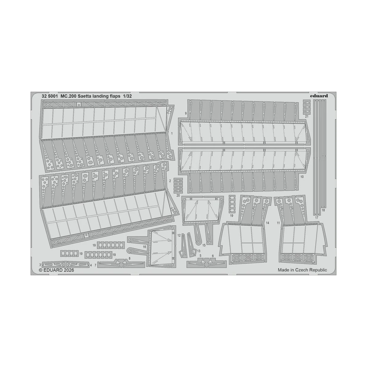 MC.200 Saetta landing flaps for Italeri, 1/32 - Eduard Accessories ...