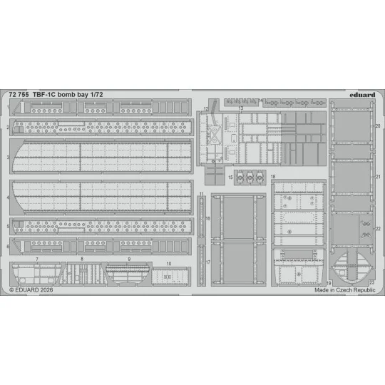 TBF-1C bomb bay for Hobby Boss, 1/72 - Eduard Accessories 72755 TBF-1C bomb bay for Hobby Boss, 1/72 - Eduard Accessories 72755
