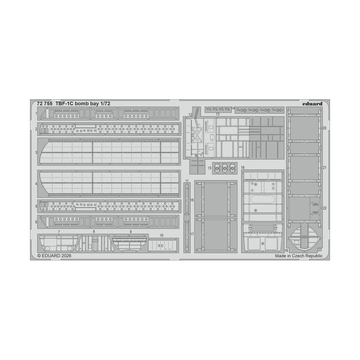 TBF-1C bomb bay for Hobby Boss, 1/72 - Eduard Accessories 72755 TBF-1C bomb bay for Hobby Boss, 1/72 - Eduard Accessories 72755