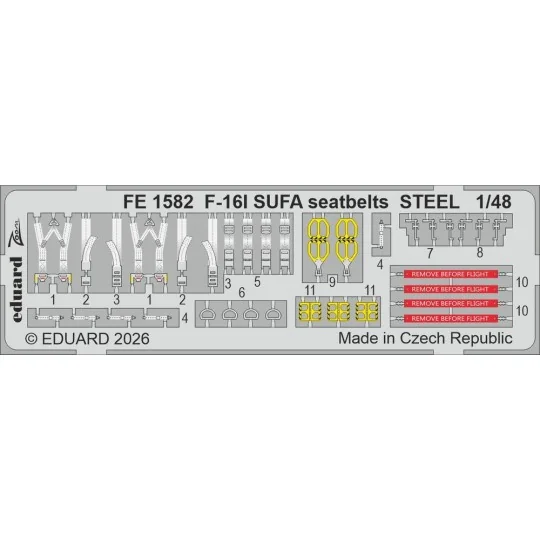 F-16I SUFA seatbelts STEEL for Great Wall Hobby, 1/48 - Eduard Acce... F-16I SUFA seatbelts STEEL for Great Wall Hobby, 1/48 - Eduard Acce...