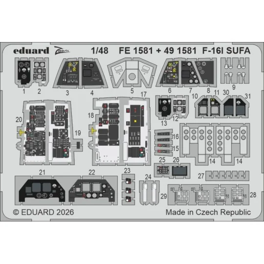 F-16I SUFA for Great Wall Hobby, 1/48 - Eduard Accessories FE1581