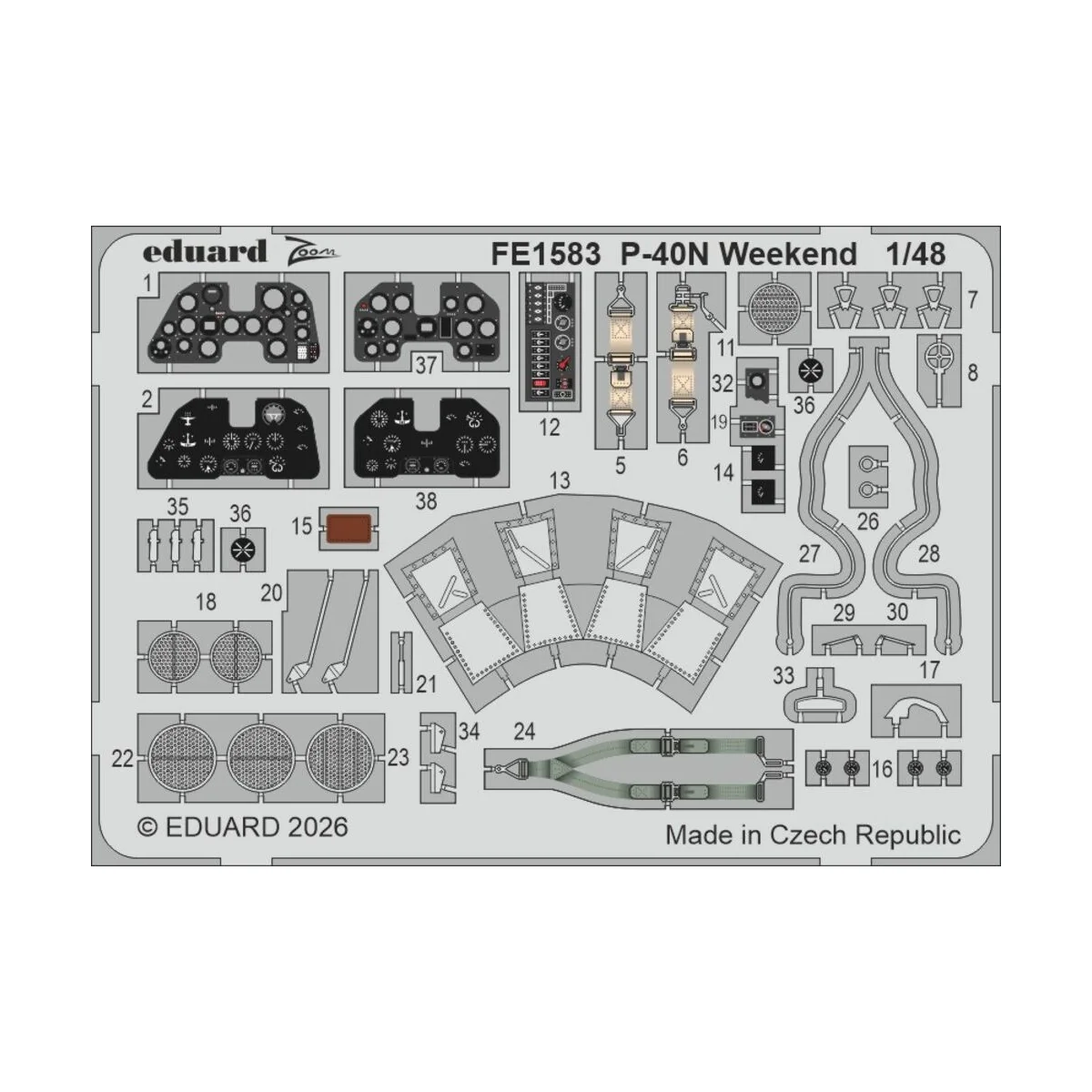 P-40N Weekend for Eduard, 1/48 - Eduard Accessories FE1583 P-40N Weekend for Eduard, 1/48 - Eduard Accessories FE1583