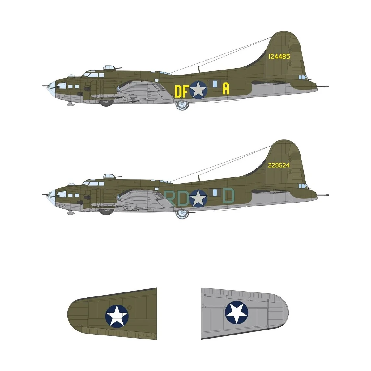 B-17F US national insignia & code letters for Revell, 1/48 - Eduard...