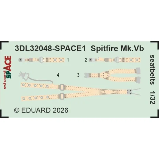 Spitfire Mk.Vb seatbelts SPACE for Kotare, 1/32 - Eduard Accessorie...