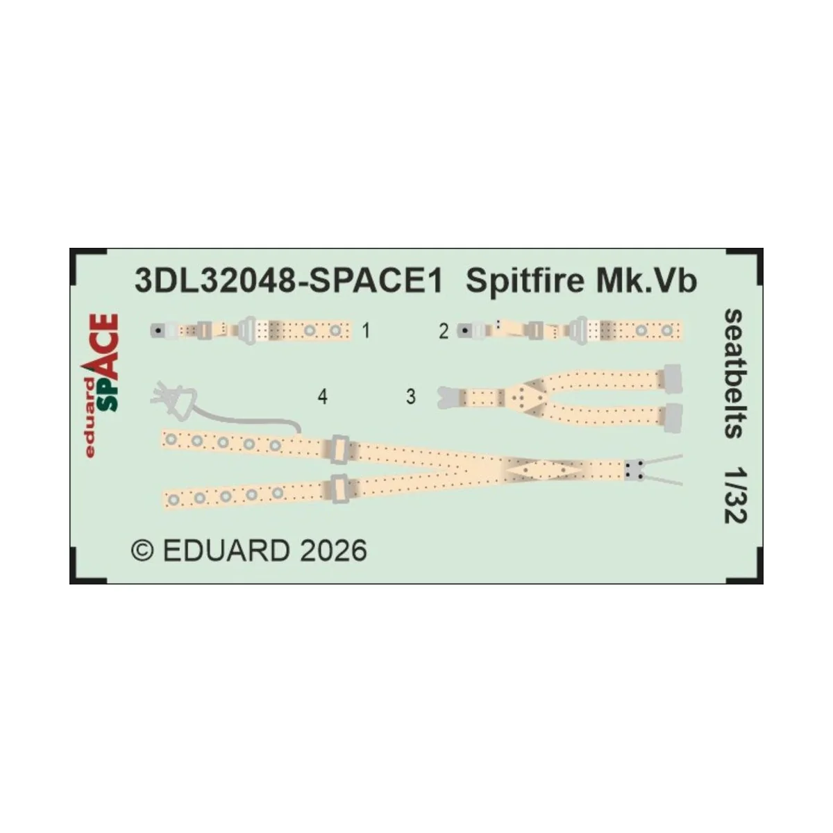 Spitfire Mk.Vb seatbelts SPACE for Kotare, 1/32 - Eduard Accessorie...