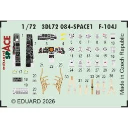 F-104J SPACE for Fine Molds, 1/72 - Eduard Accessories 3DL72084