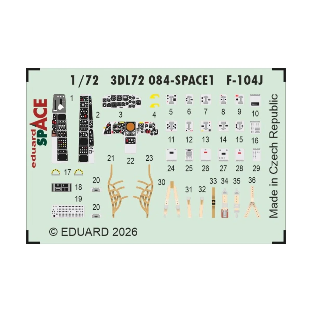 F-104J SPACE for Fine Molds, 1/72 - Eduard Accessories 3DL72084 F-104J SPACE for Fine Molds, 1/72 - Eduard Accessories 3DL72084