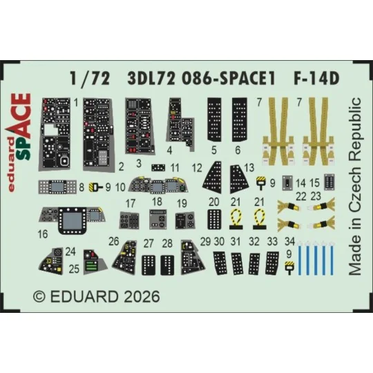 F-14D SPACE for Tamiya, 1/72 - Eduard Accessories 3DL72086 F-14D SPACE for Tamiya, 1/72 - Eduard Accessories 3DL72086