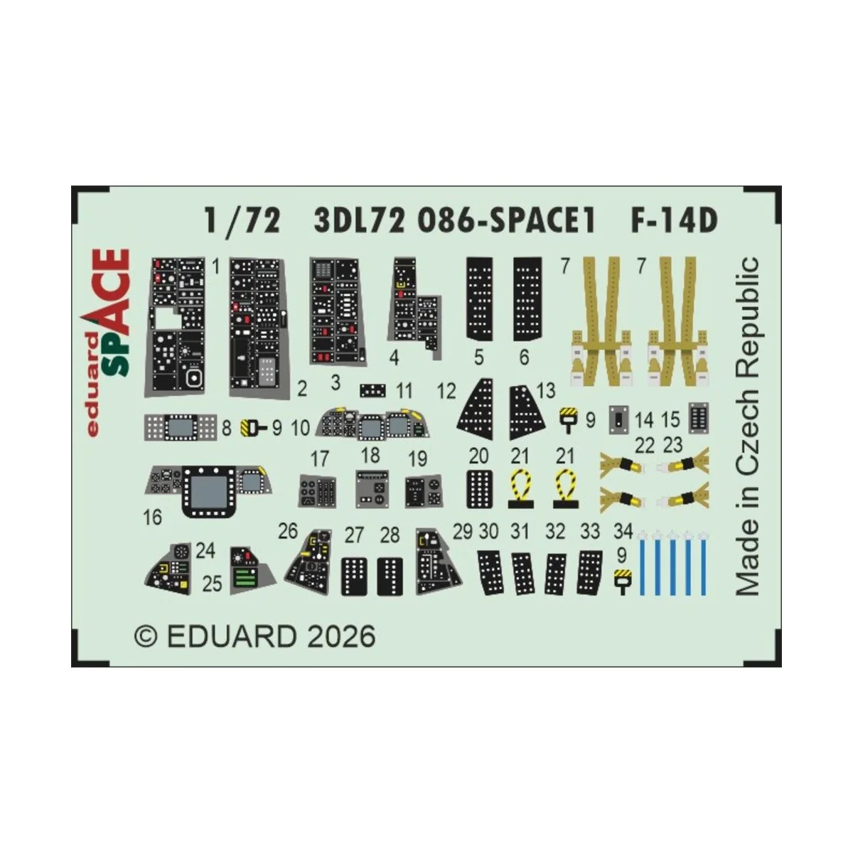 F-14D SPACE for Tamiya, 1/72 - Eduard Accessories 3DL72086 F-14D SPACE for Tamiya, 1/72 - Eduard Accessories 3DL72086