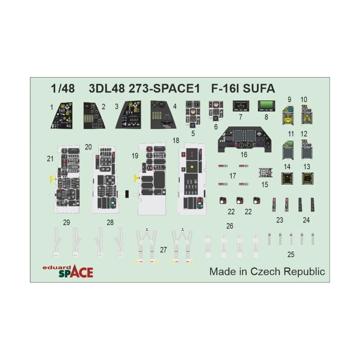 F-16I SUFA SPACE for Great Wall Hobby, 1/48 - Eduard Accessories 3D... F-16I SUFA SPACE for Great Wall Hobby, 1/48 - Eduard Accessories 3D...