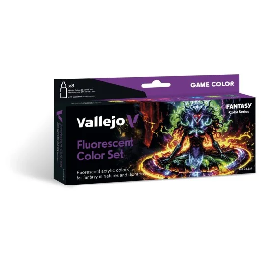 Fluorescent Color Set 18 ml - Vallejo 72214 Fluorescent Color Set 18 ml - Vallejo 72214