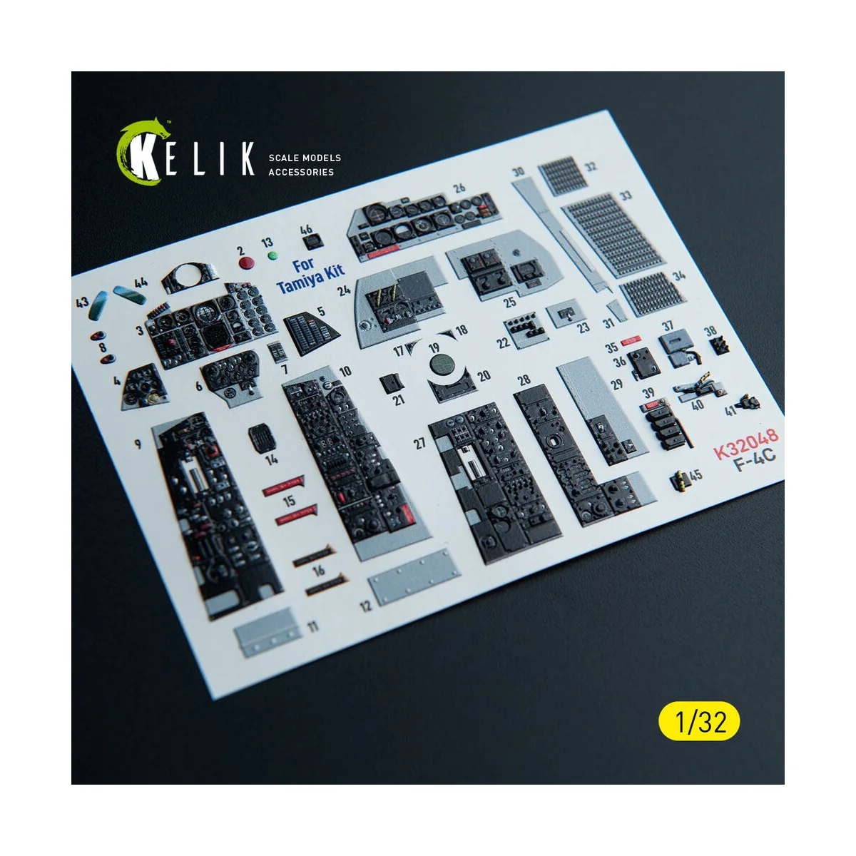 F-4C - interior 3D decals for Tamiya kit, 1/32 - Kelik K32048