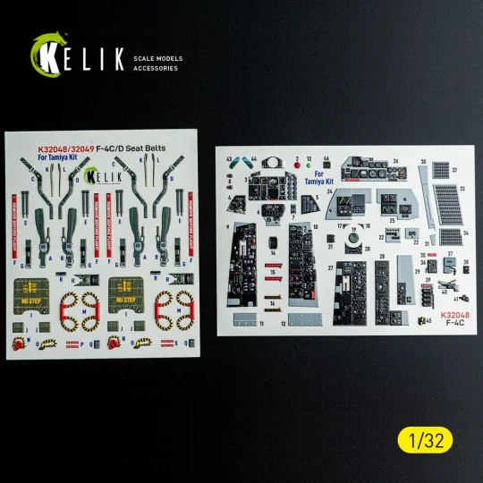 F-4C - interior 3D decals for Tamiya kit, 1/32 - Kelik K32048