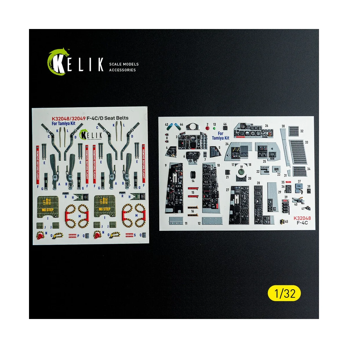 F-4C - interior 3D decals for Tamiya kit, 1/32 - Kelik K32048
