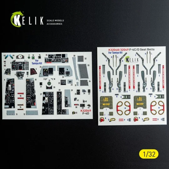 F-4D - interior 3D decals for Tamiya kit, 1/32 - Kelik K32049