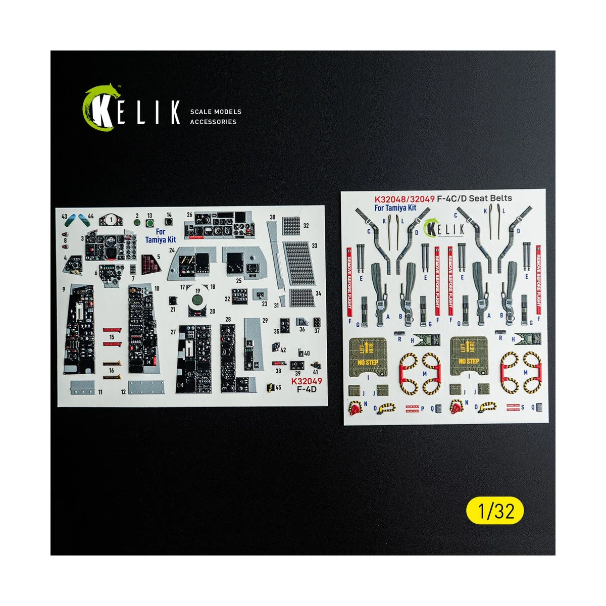 F-4D - interior 3D decals for Tamiya kit, 1/32 - Kelik K32049