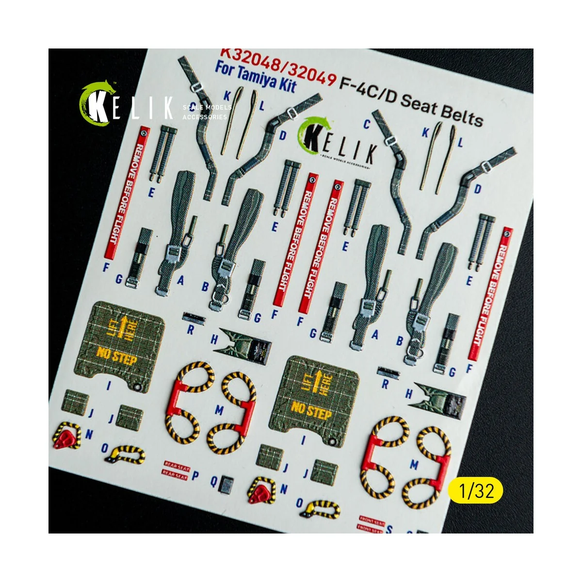 F-4C - interior 3D decals for Tamiya kit, 1/32 - Kelik K32048