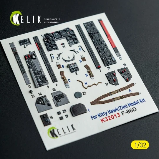 F-86D - interior 3D decals for Kitty Hawk/Zimi models kit, 1/32 - K...