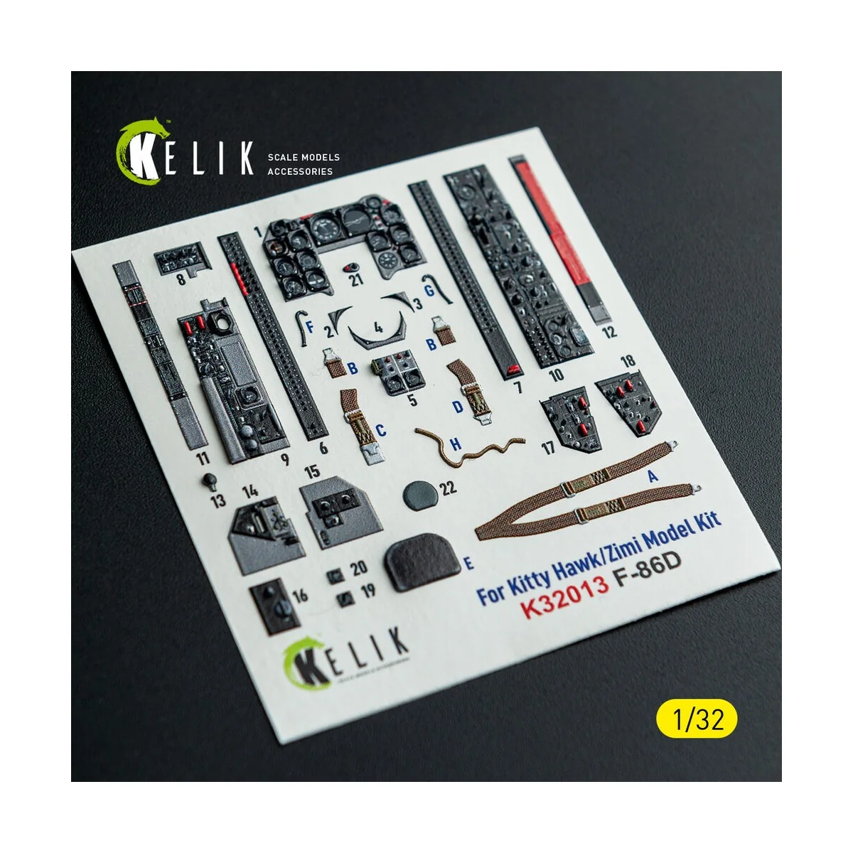 F-86D - interior 3D decals for Kitty Hawk/Zimi models kit, 1/32 - K...
