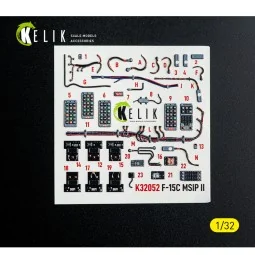 F-15C MSIP II- interior 3D decals for Tamiya kit, 1/32 - Kelik K32052