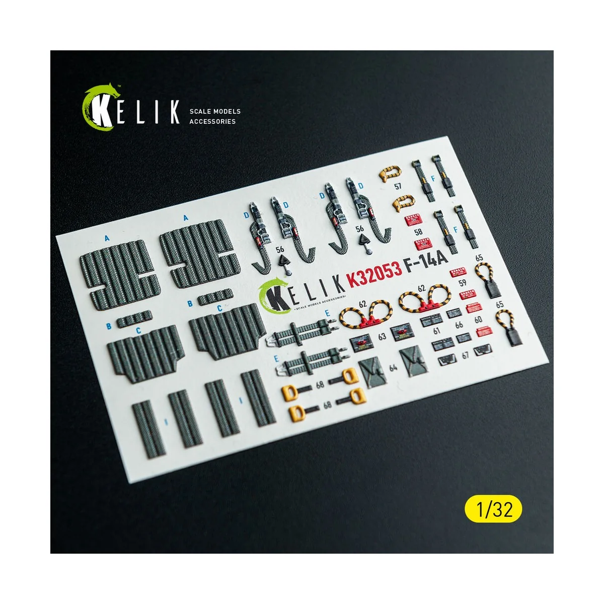 F-14A - interior 3D decals for Tamiya kit, 1/32 - Kelik K32053