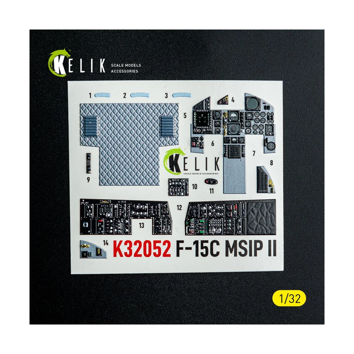 F-15C MSIP II- interior 3D decals for Tamiya kit, 1/32 - Kelik K32052 F-15C MSIP II- interior 3D decals for Tamiya kit, 1/32 - Kelik K32052
