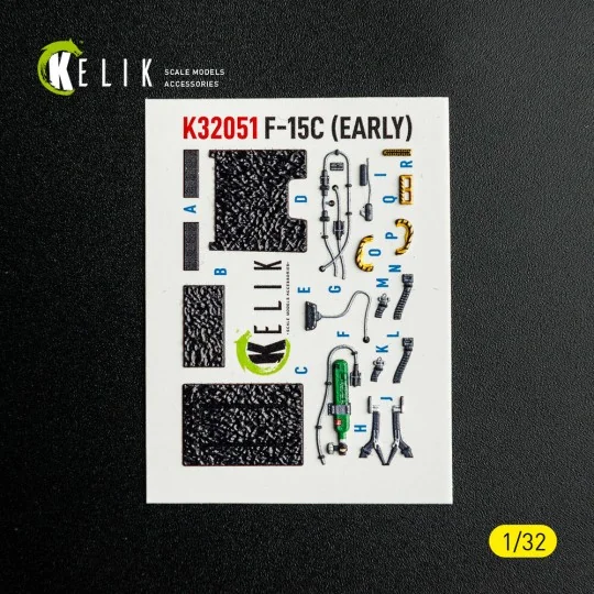 F-15C (early) - interior 3D decals for Tamiya kit, 1/32 - Kelik K32051