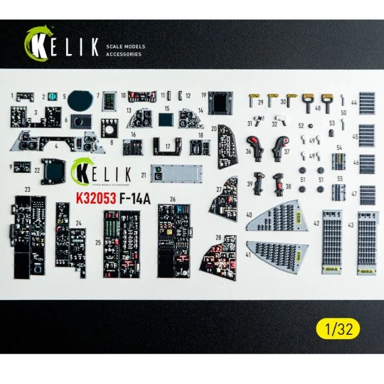 F-14A - interior 3D decals for Tamiya kit, 1/32 - Kelik K32053