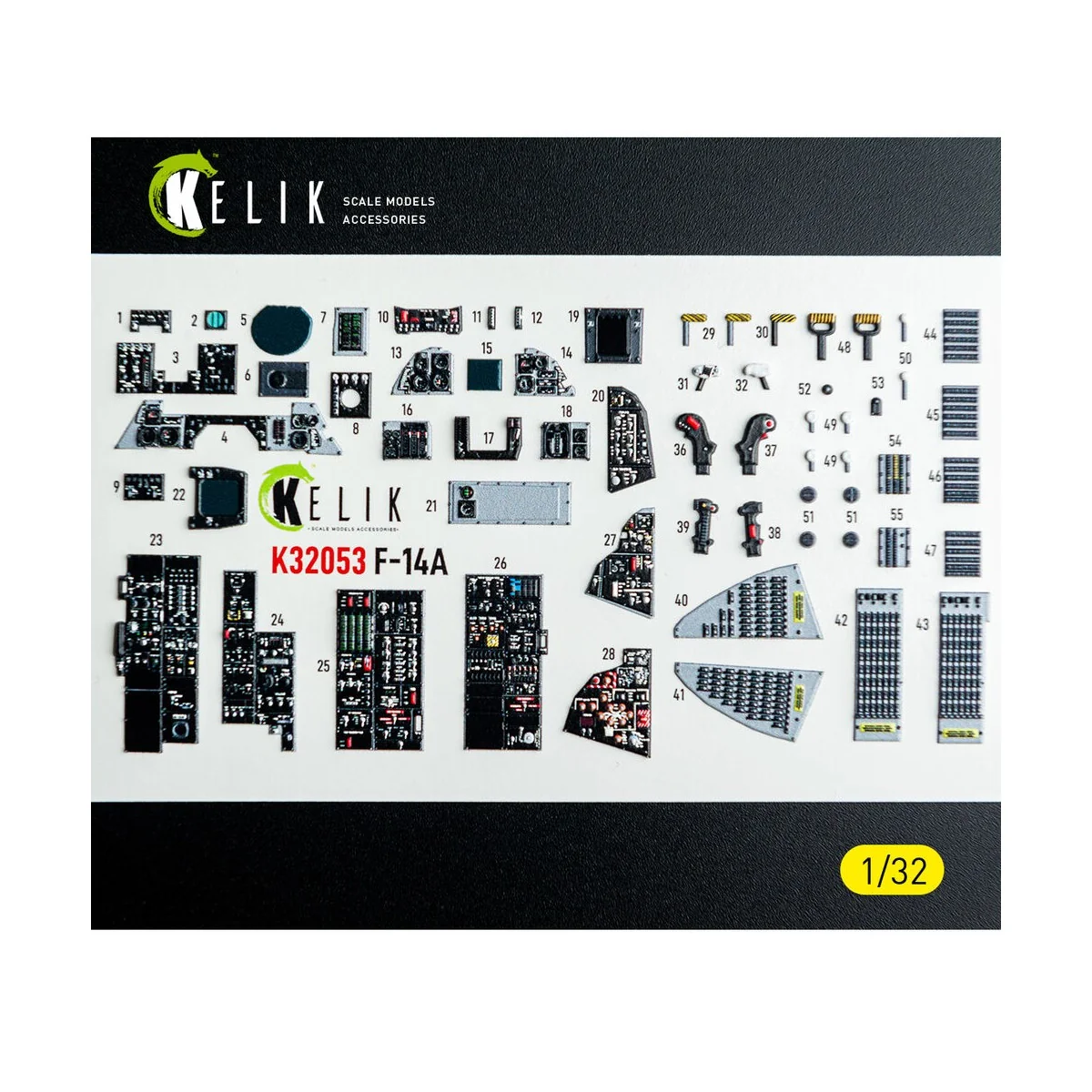 F-14A - interior 3D decals for Tamiya kit, 1/32 - Kelik K32053