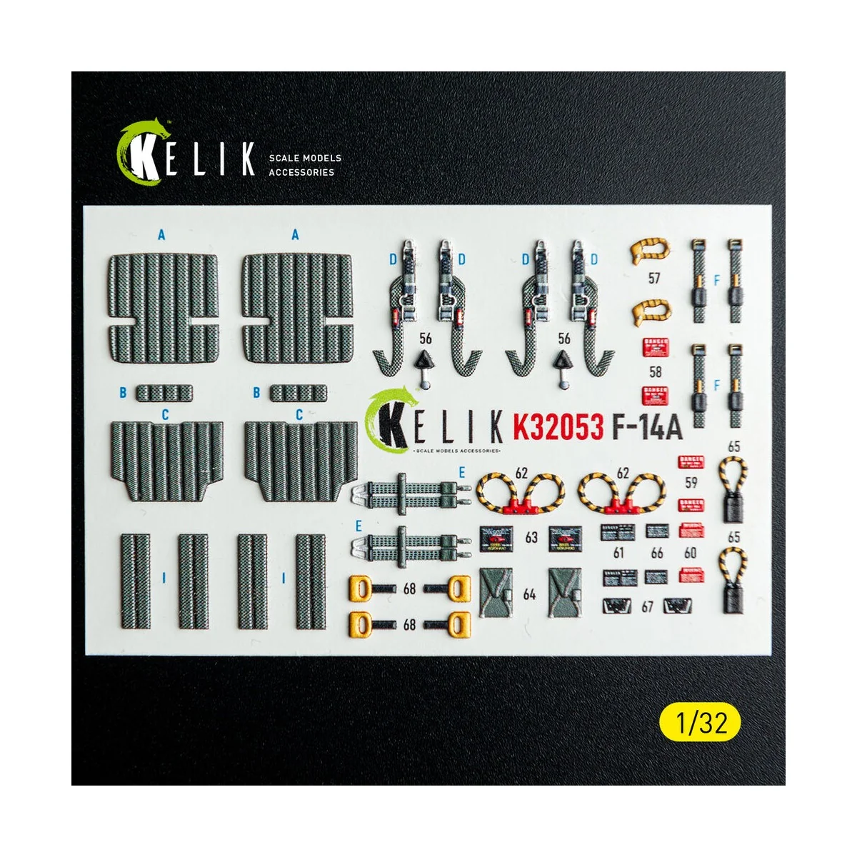 F-14A - interior 3D decals for Tamiya kit, 1/32 - Kelik K32053