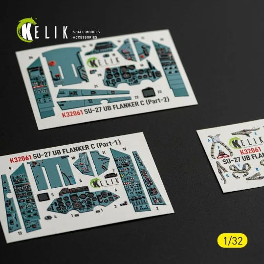 SU-27UB Flanker C - interior 3D decals for Trumpeter kit, 1/32 - Ke... SU-27UB Flanker C - interior 3D decals for Trumpeter kit, 1/32 - Ke...