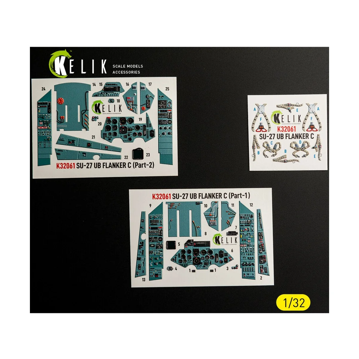 SU-27UB Flanker C - interior 3D decals for Trumpeter kit, 1/32 - Ke... SU-27UB Flanker C - interior 3D decals for Trumpeter kit, 1/32 - Ke...