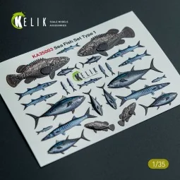 Sea Fish set Type 1 - 3D Decal for dioramas, 1/35 - Kelik KA35003