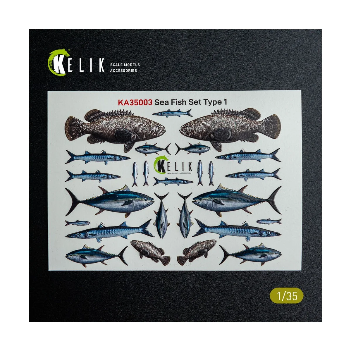 Sea Fish set Type 1 - 3D Decal for dioramas, 1/35 - Kelik KA35003