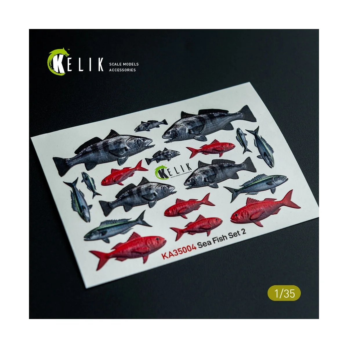 Sea Fish set Type 2 - 3D Decal for dioramas, 1/35 - Kelik KA35004