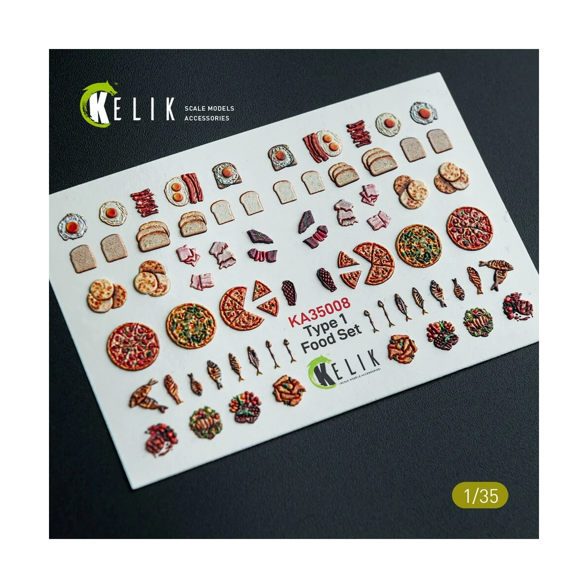 Food Set Type 1 - 3D Decal for dioramas, 1/35 - Kelik KA35008 Food Set Type 1 - 3D Decal for dioramas, 1/35 - Kelik KA35008