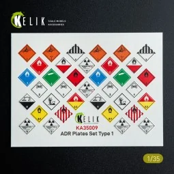 ADR Plates Set Type 1 - Decal for models, 1/35 - Kelik KA35009