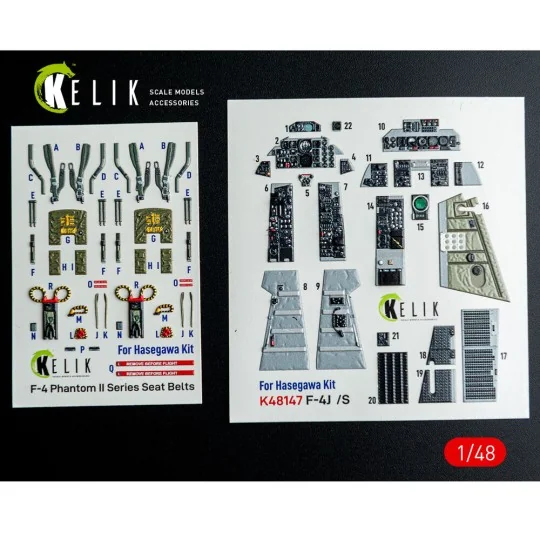 F-4J/S - interior 3D decals for Hasegawa kit, 1/48 - Kelik K48147