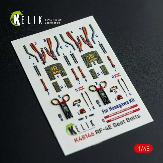 RF-4E - interior 3D decals for Hasegawa kit, 1/48 - Kelik K48146