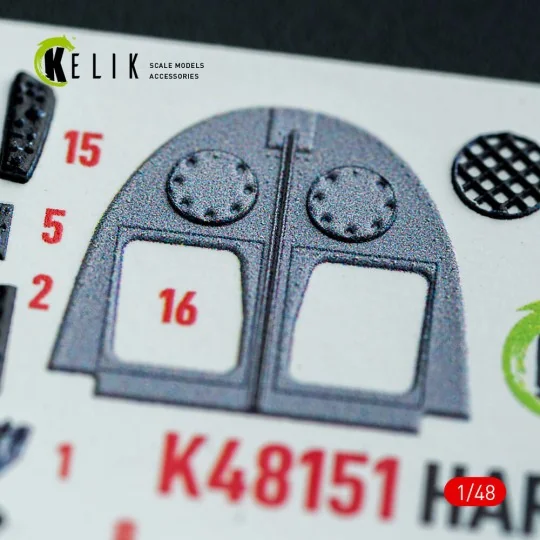 HARRIER GR3 - interior 3D decals for Kinetic kit, 1/48 - Kelik K48151