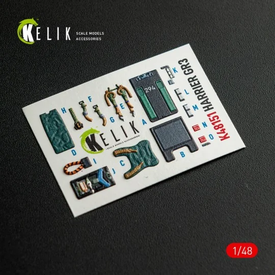 HARRIER GR3 - interior 3D decals for Kinetic kit, 1/48 - Kelik K48151