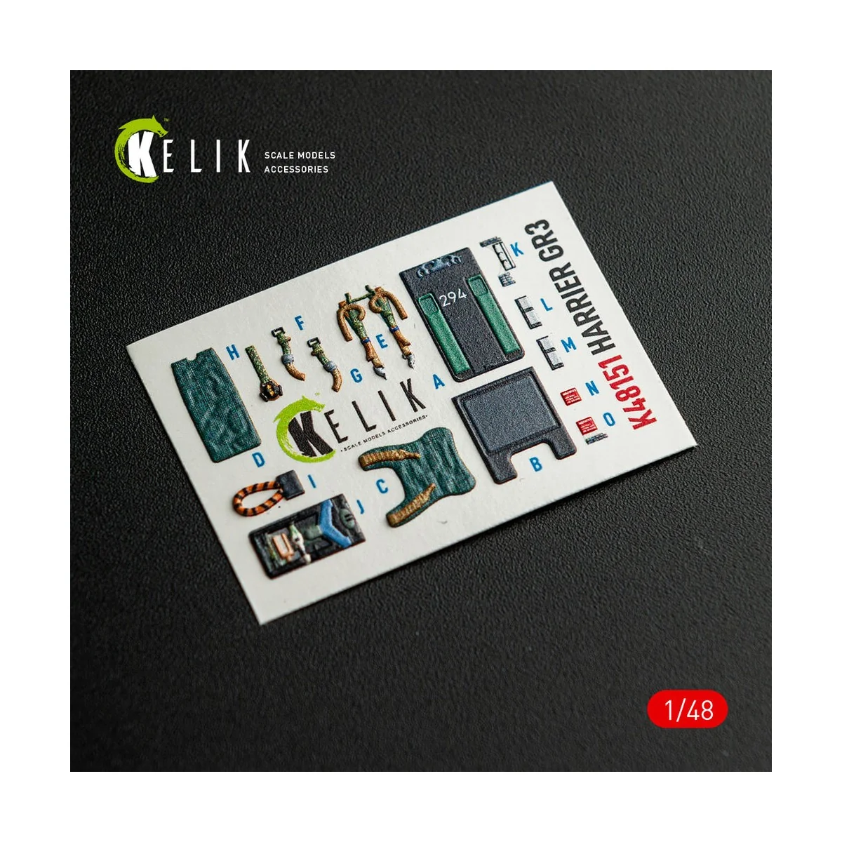 HARRIER GR3 - interior 3D decals for Kinetic kit, 1/48 - Kelik K48151