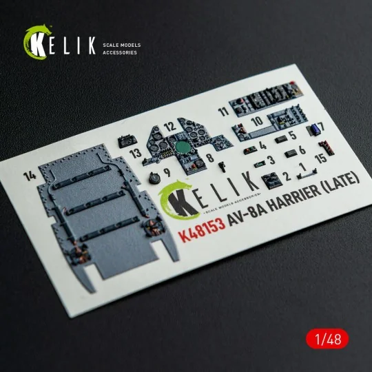 AV-8A HARRIER (Late) - interior 3D decals for Kinetic kit, 1/48 - K...