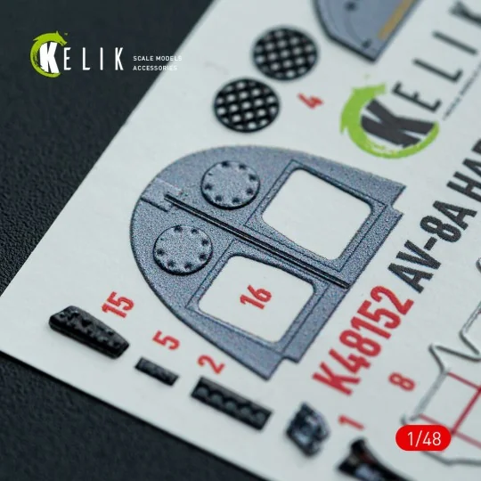 AV-8A HARRIER (Early) - interior 3D decals for Kinetic kit, 1/48 - ...