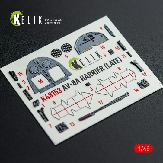 AV-8A HARRIER (Late) - interior 3D decals for Kinetic kit, 1/48 - K...