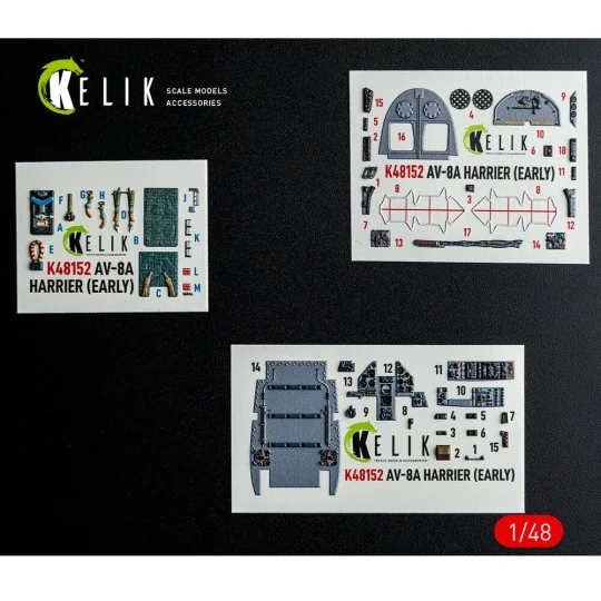 AV-8A HARRIER (Early) - interior 3D decals for Kinetic kit, 1/48 - ...