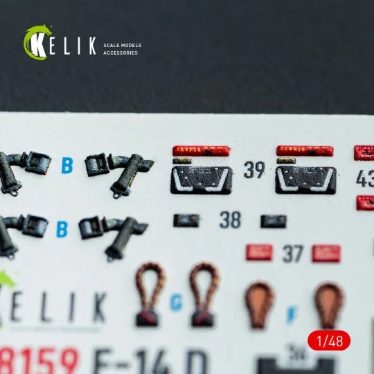 F-14D - interior 3D decals for GWH kit, 1/48 - Kelik K48159