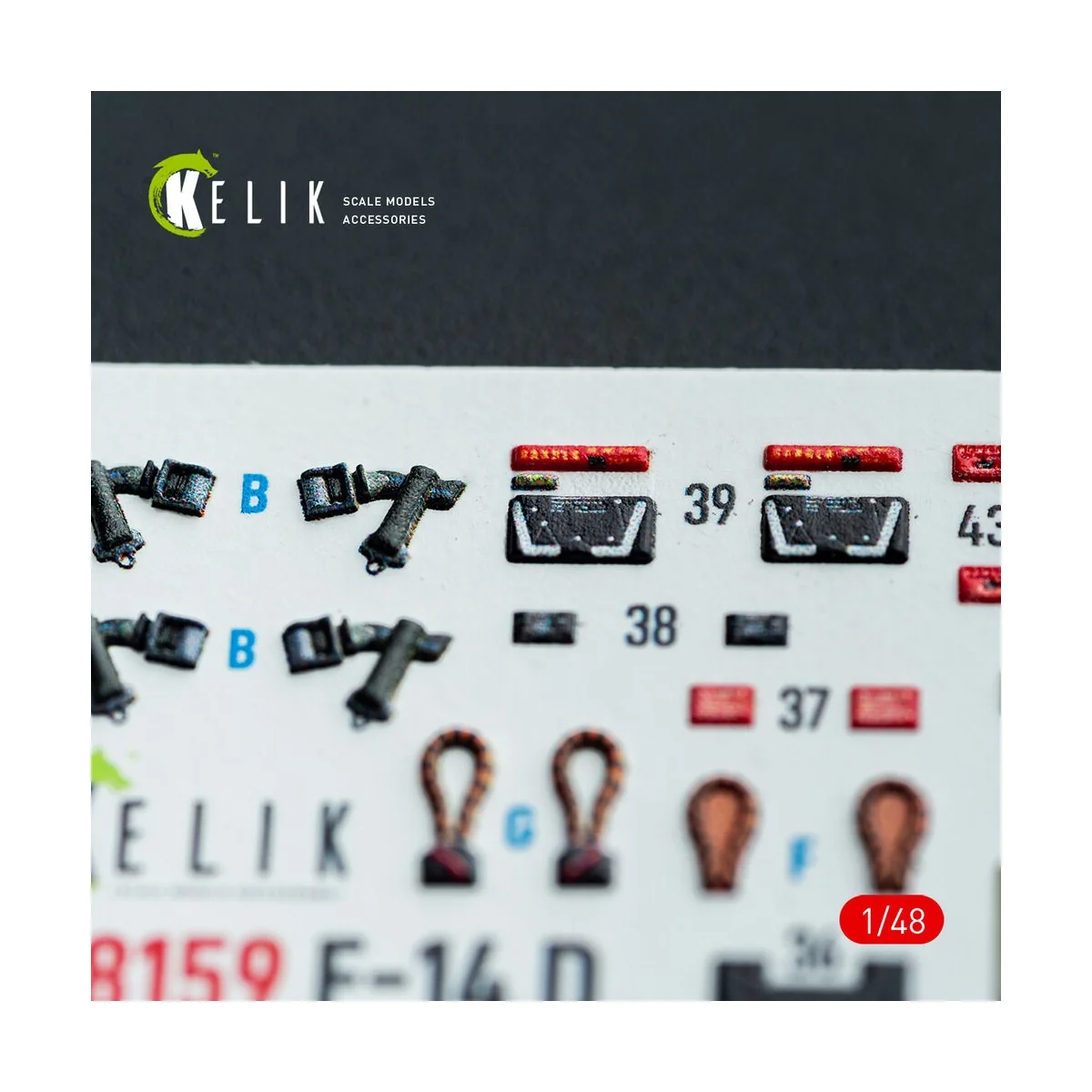 F-14D - interior 3D decals for GWH kit, 1/48 - Kelik K48159